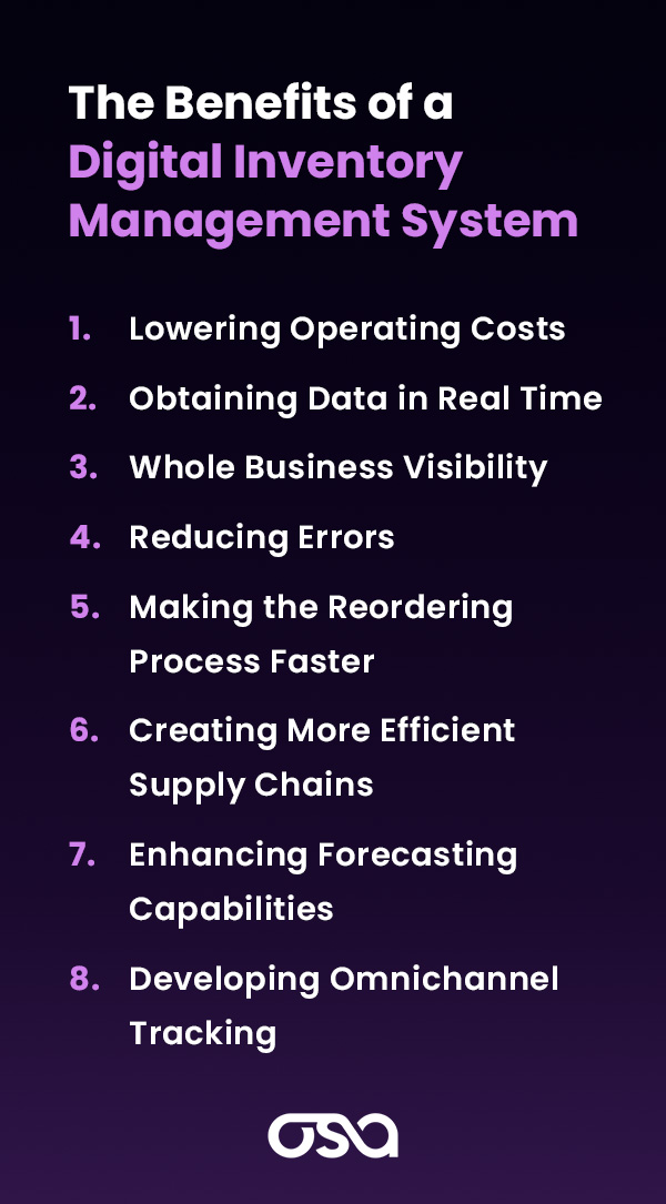 micrographic of the benefits of a digital inventory management system