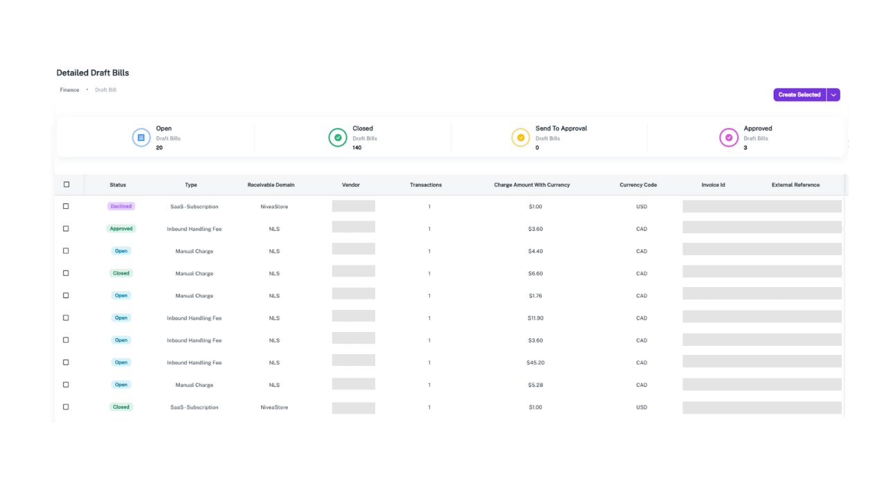 Osa Billing Management Draft Invoices